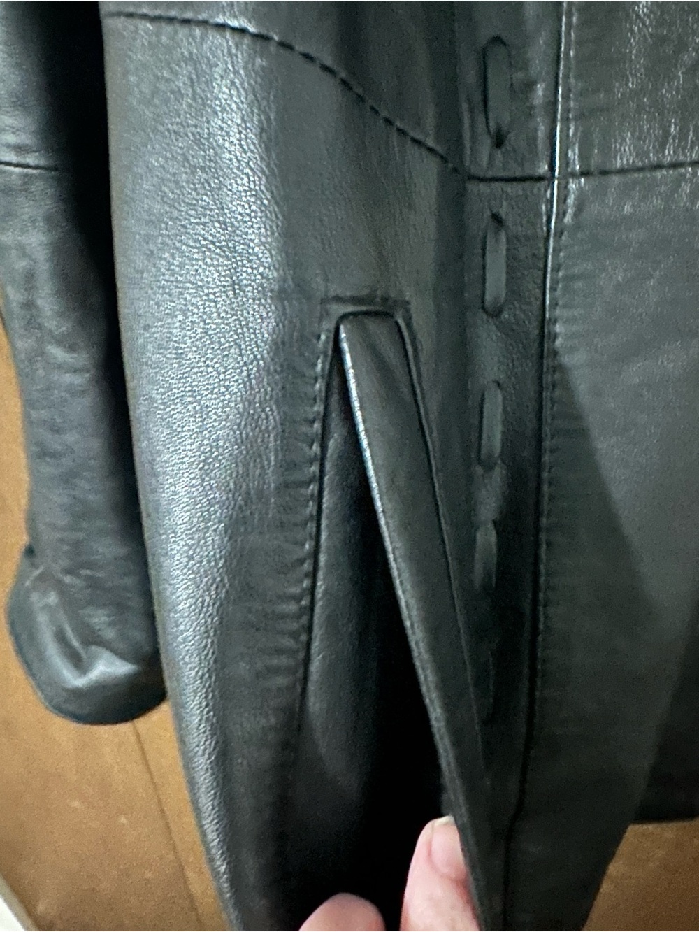 Boutique of Leathers Classic Women's Leather Button-Front Jacket Black Size 16 - Picture 6 of 14